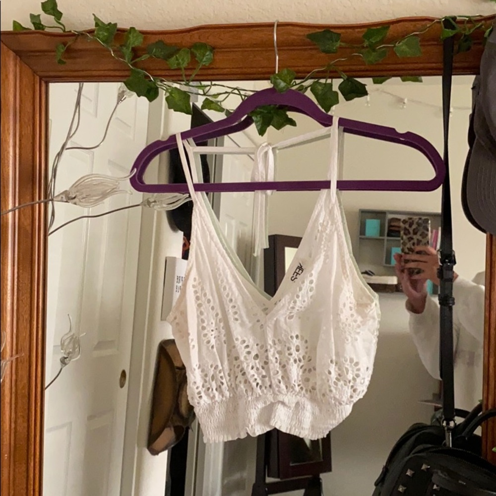 White cropped tank top